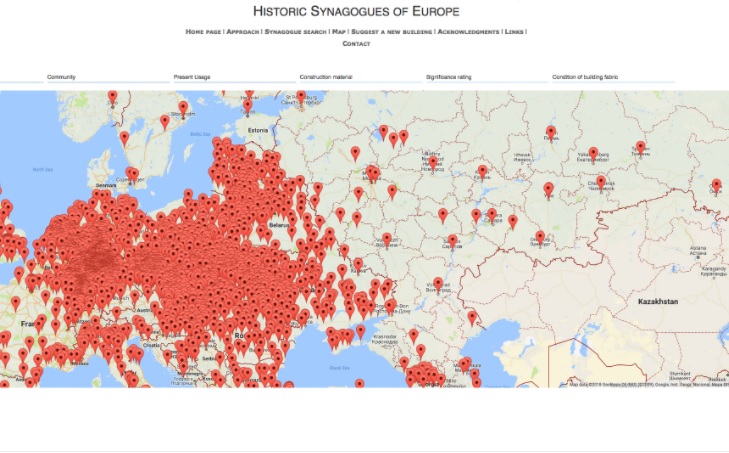 interaktív európa térkép Interaktív térképen látható Európa összes zsinagógája   Zsido.com interaktív európa térkép