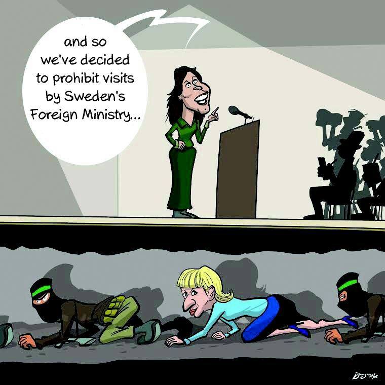 Karikatúra a svéd külügyminiszterről