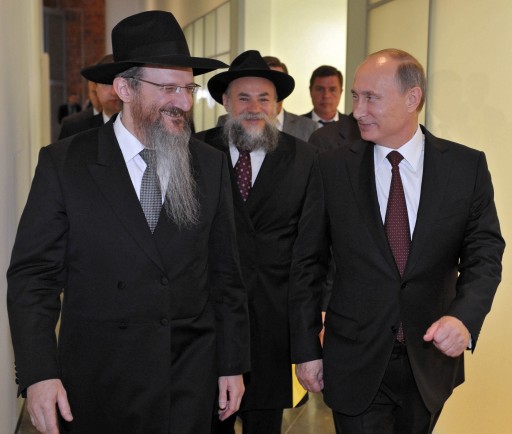  Berel Lazar orosz főrabbi Putin elnökkel és Boroda rabbival