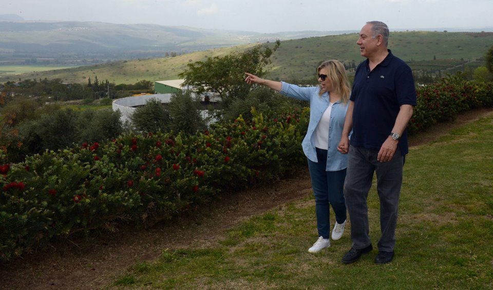 A Netanjahu-házaspár a Golán-fennsíkon