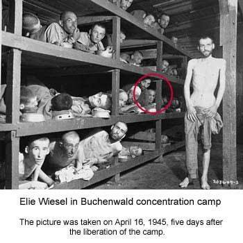 Elie Wiesel a koncentrációs táborban, 1945. április 16-án
